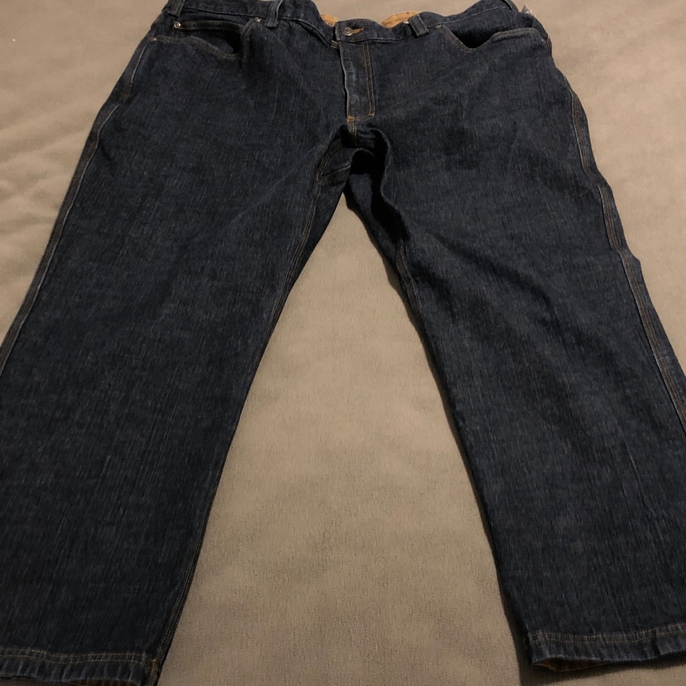 Duluth Trading Company Flex Ballroom  Blue Denim Jeans Men’s size 46x30 Pls Read